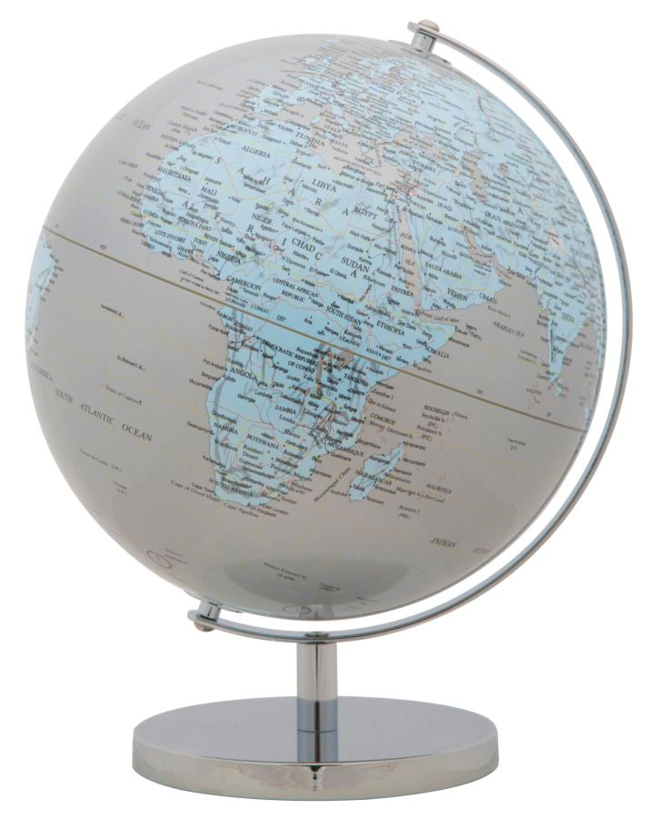 Mappamondo Argento Elegante Ø 25x34 cm