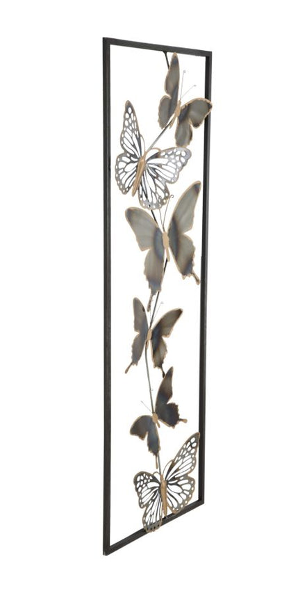 Dekoratives Metallpaneel mit Schmetterlingen - 31x2,5x90 cm