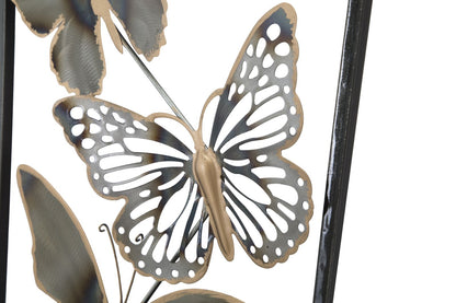 Dekoratives Metallpaneel mit Schmetterlingen - 31x2,5x90 cm