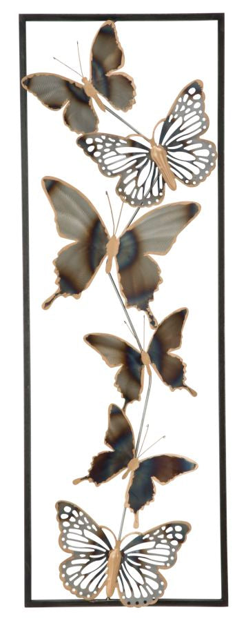 Dekoratives Metallpaneel mit Schmetterlingen - 31x2,5x90 cm
