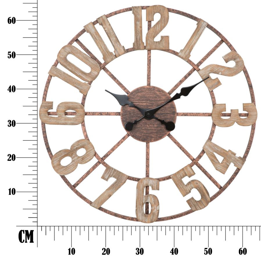 Elegante Wanduhr aus MDF und Metall, Ø 63,5 cm
