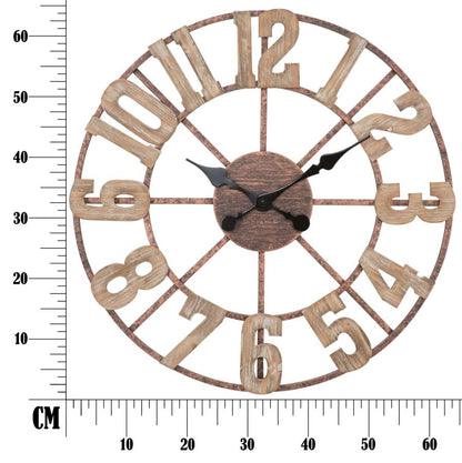 Elegante Wanduhr aus MDF und Metall, Ø 63,5 cm