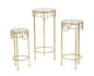 Set of Golden Metal Telephone Tables - 3 Pieces Ø 33x70, Ø 28x60, Ø 23x50 cm