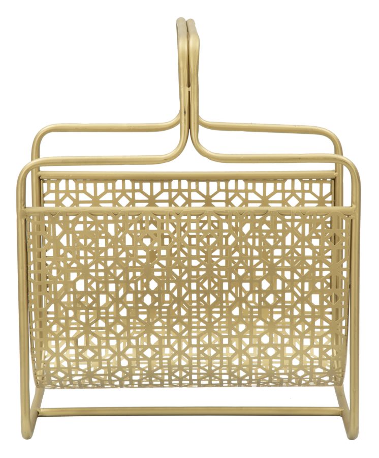 Portariviste Elegante in Metallo Dorato cm 37x22x44,5