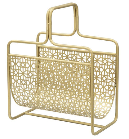 Portariviste Elegante in Metallo Dorato cm 37x22x44,5