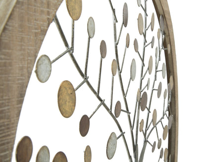 Pannello Decorativo Albero della Vita con Specchio Ø 61 cm