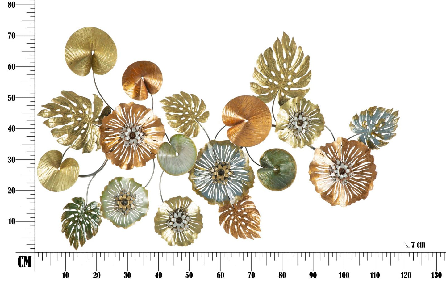 Dekoratives Eisenpaneel Leaf 117x7x74 cm