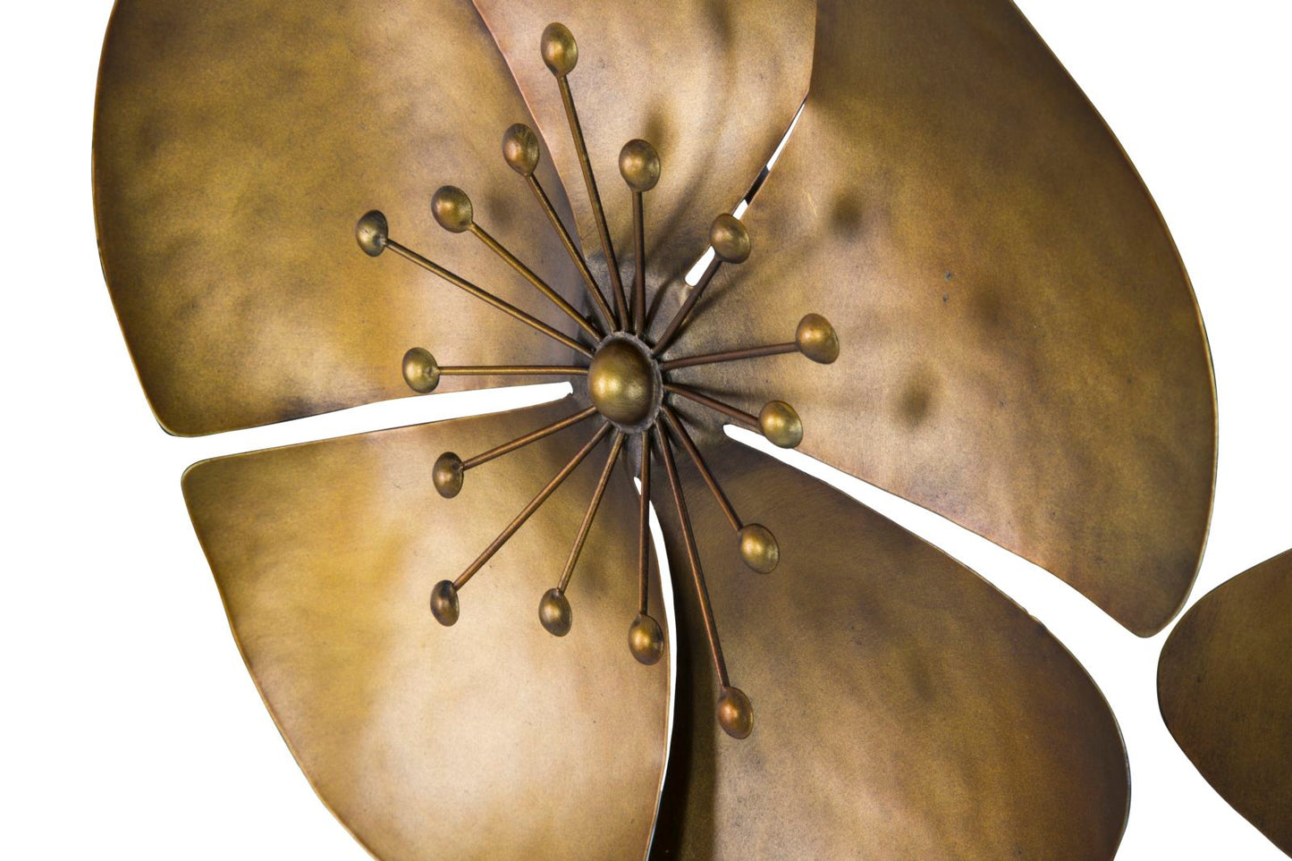 Dekoratives Paneel aus vergoldetem Eisen mit floralem Design – 94x6x50 cm