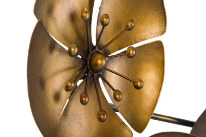 Dekoratives Paneel aus vergoldetem Eisen mit floralem Design – 94x6x50 cm