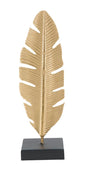 Elegant Sculpture with Leaf Candle Holder 10x10x34 cm