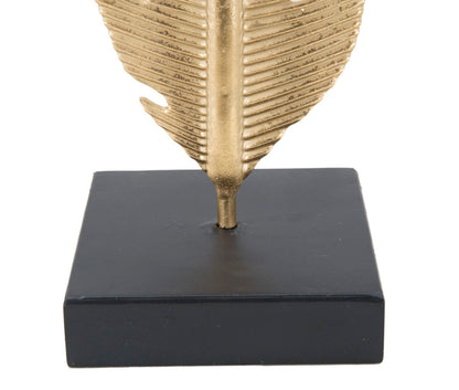 Elegante Skulptur mit Blätter-Kerzenhalter 10x10x34 cm