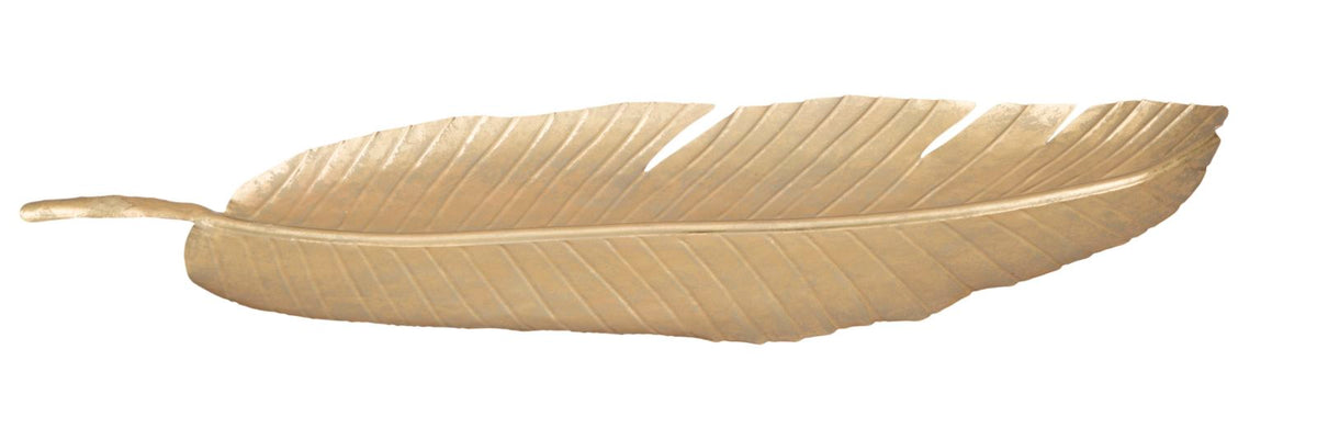 Glamorous Leaf-Shaped Trinket Holder - 18x2x55 cm