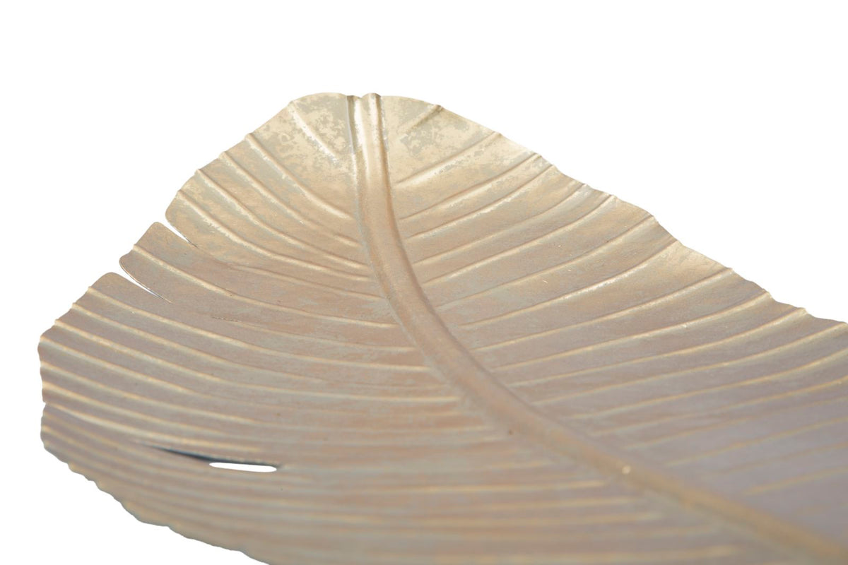 Glamorous Leaf-Shaped Trinket Holder - 18x2x55 cm
