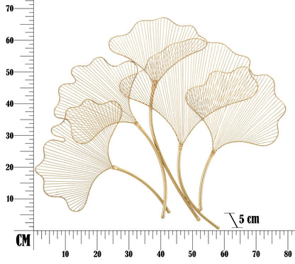 Pannello Decorativo in Ferro Foglia Glam 79x5x68 cm