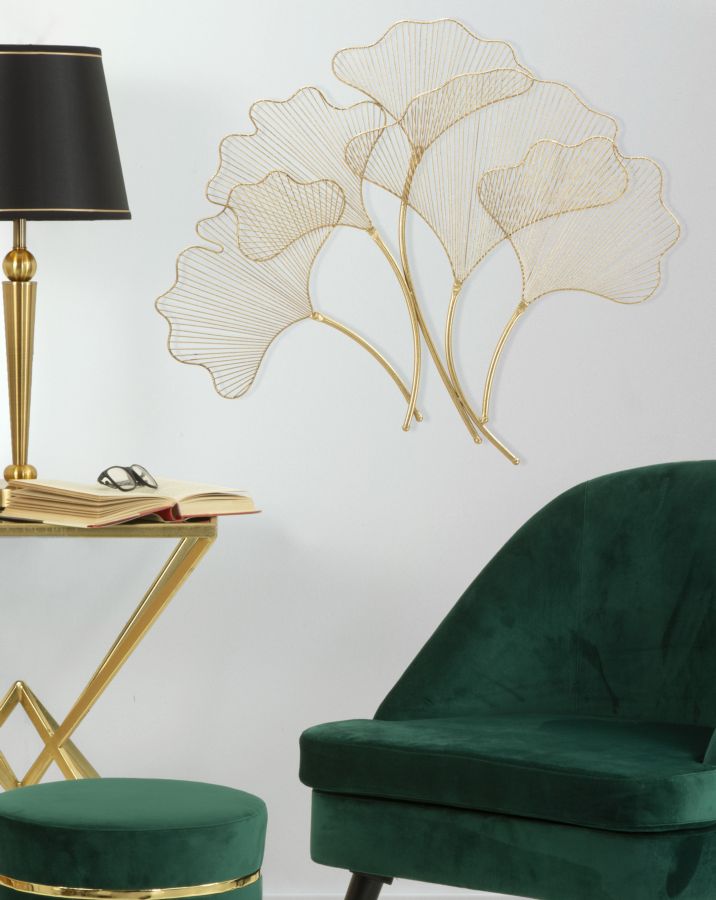Pannello Decorativo in Ferro Foglia Glam 79x5x68 cm