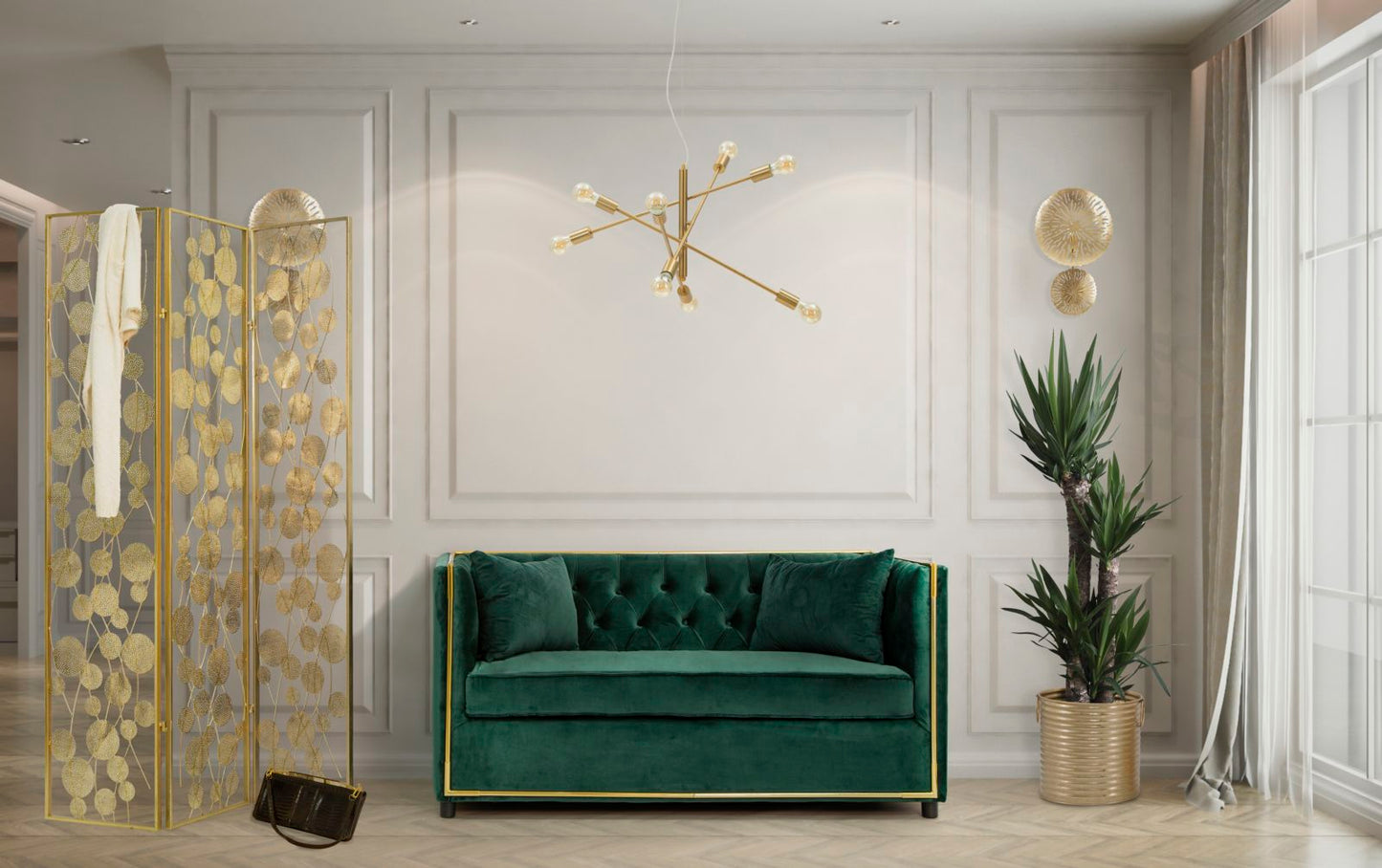 Elegante Wandleuchte Simple Glam 28,5x8x46 cm