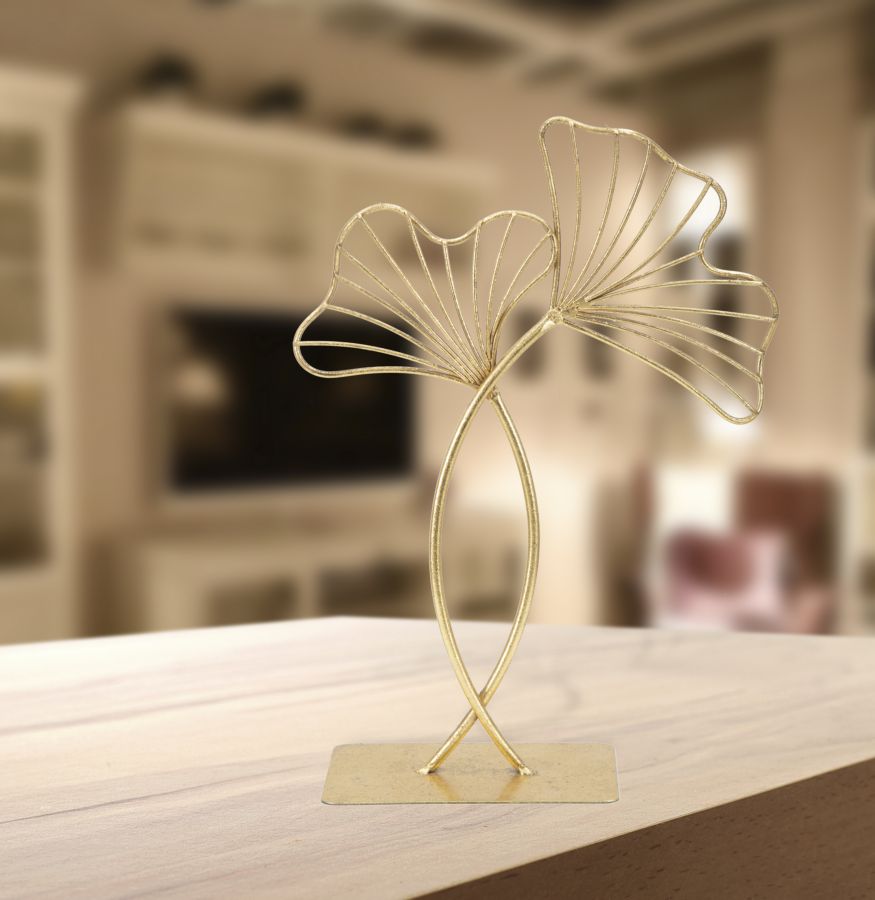 Skulptur Blatt Glam 25x8,5x35 cm