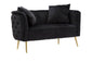 Elegant Bucharest Sofa in Black Velvet 127x74x71 cm