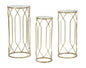 Elegant Tunis Nesting Tables Trio in metal and glass ø 32x71-28x65-23x61