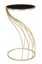 Elegant Metal and Glass Telephone Table Ø 43x73 cm