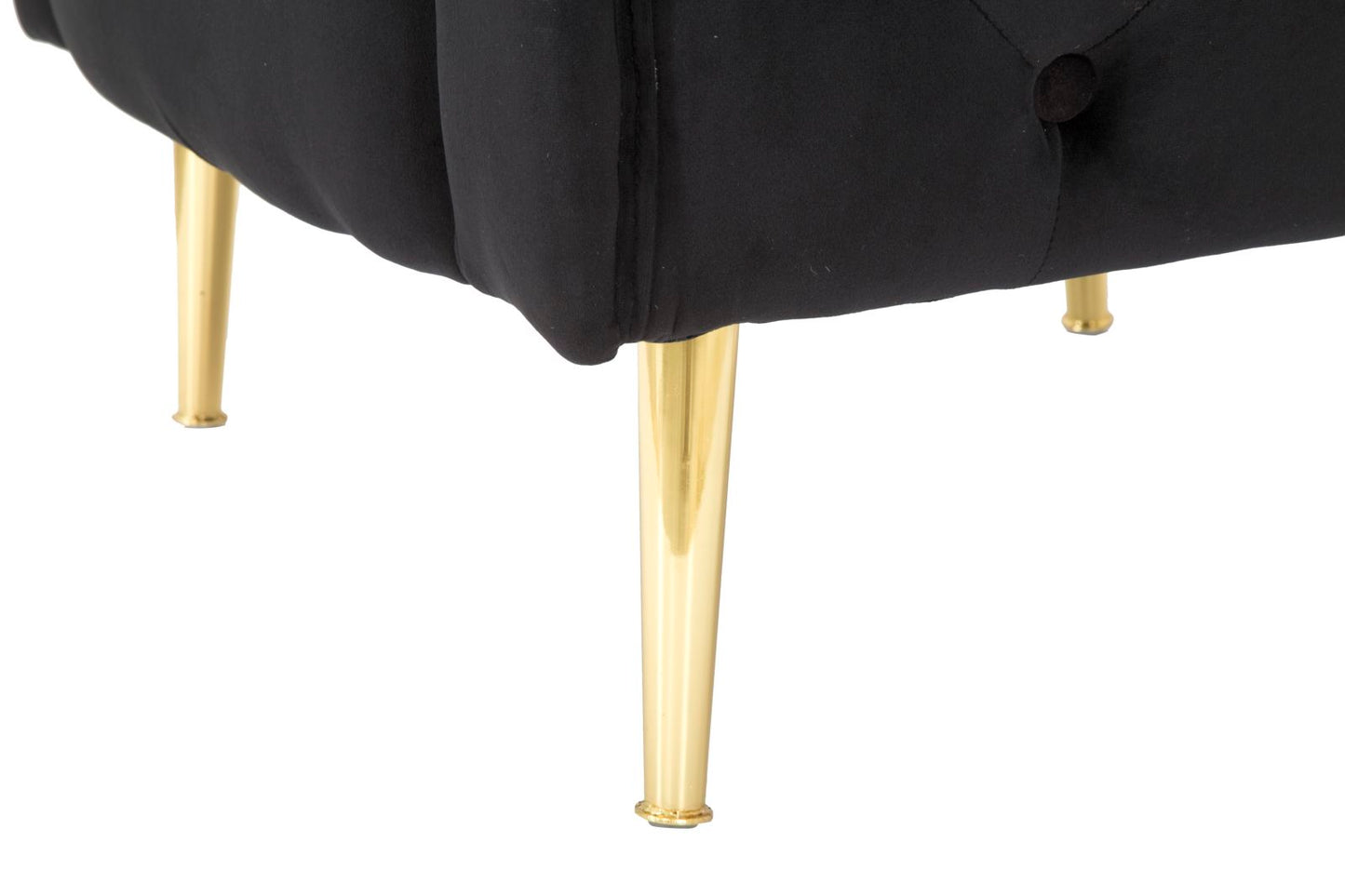 Sessel Bukarest aus schwarzem Samt mit goldenen Details 76x74x71