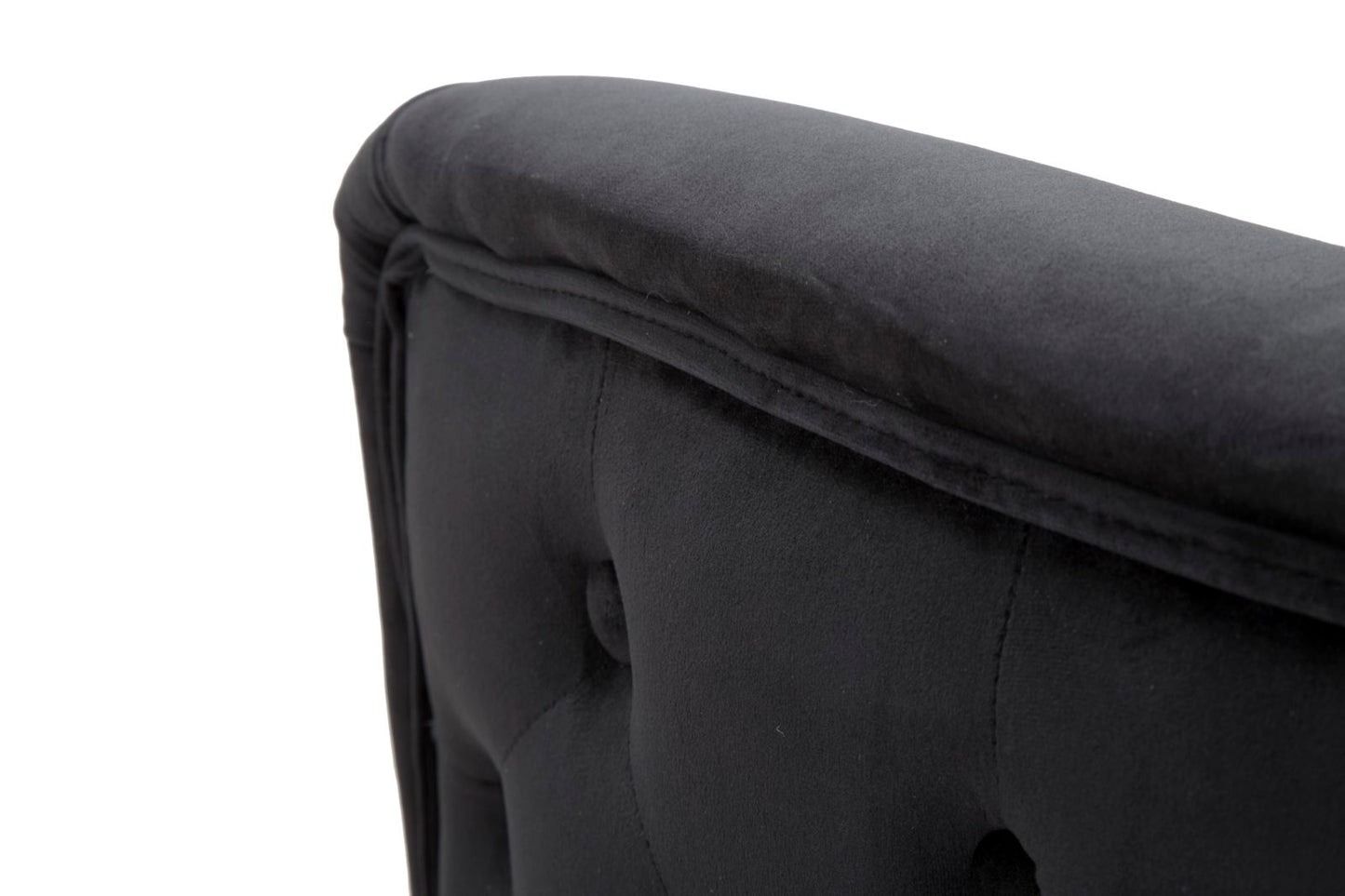 Sessel Bukarest aus schwarzem Samt mit goldenen Details 76x74x71