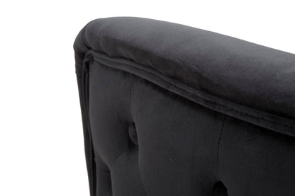 Sessel Bukarest aus schwarzem Samt mit goldenen Details 76x74x71