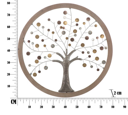 Pannello Decorativo Albero della Vita - Specchio Ø 80x2 cm