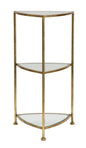 Elegant Triangular Telephone Cabinet with 3 Mirrored Shelves