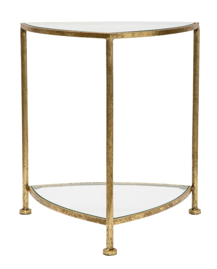 Comodino Triangolare Elegante con 2 Ripiani - Design Moderno 45x45x50 cm