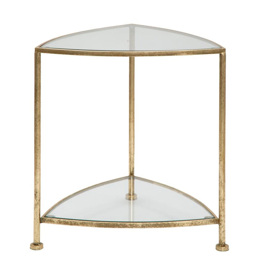 Comodino Triangolare Elegante con 2 Ripiani - Design Moderno 45x45x50 cm