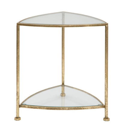 Comodino Triangolare Elegante con 2 Ripiani - Design Moderno 45x45x50 cm
