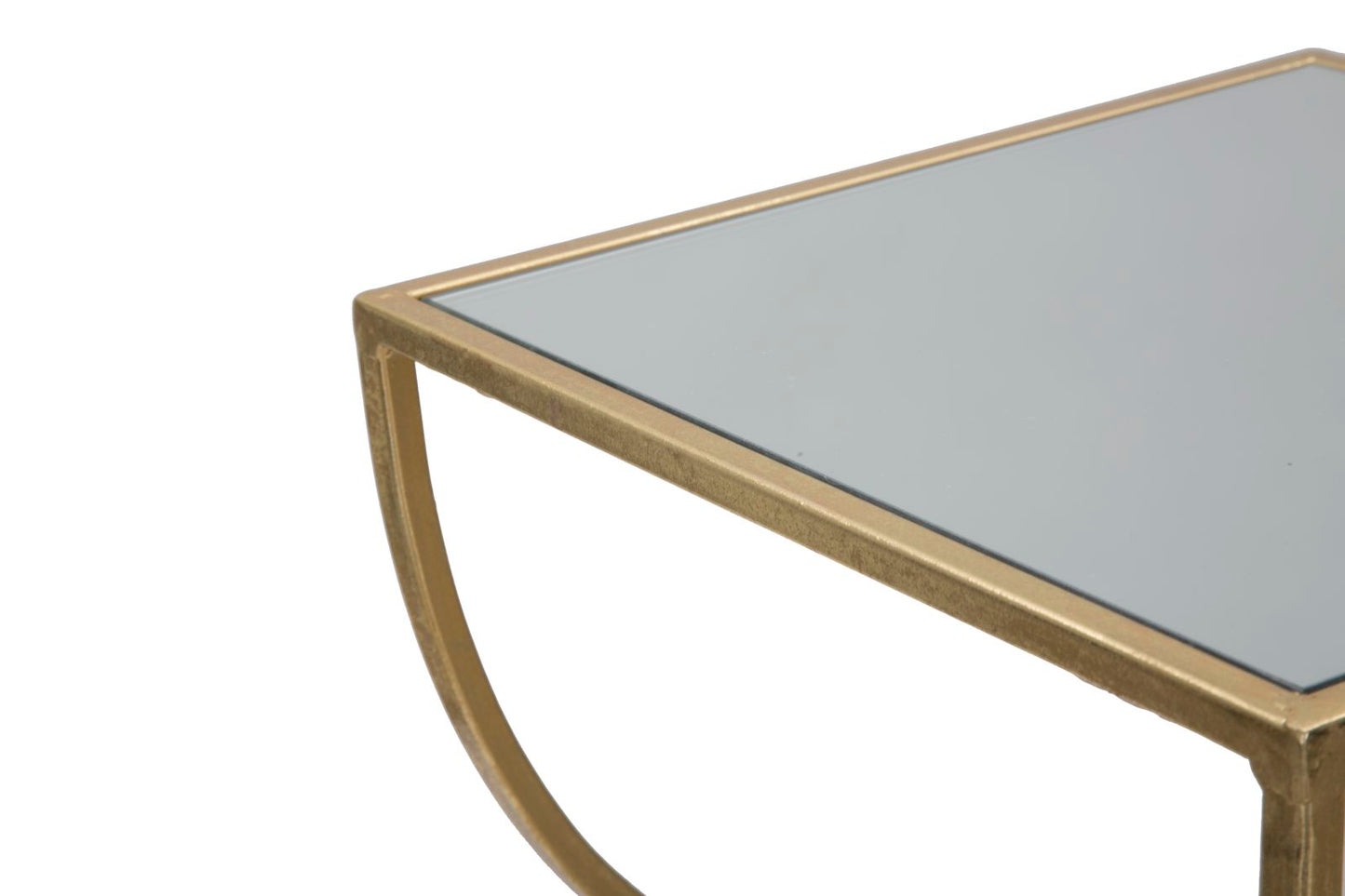 Telefonbeistelltisch Twisty aus goldenem Metall 30x30x80 cm