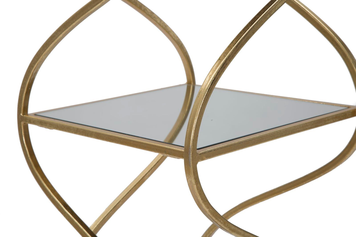Telefonbeistelltisch Twisty aus goldenem Metall 30x30x80 cm