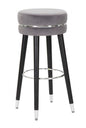Paris Bar Stool in Grey and Silver Velvet - Ø 35 cm, Height 74 cm