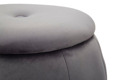 Pouf Contenitore Chic Paris Grigio/Silver Ø 43 cm