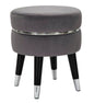 Paris Elegant Grey and Silver Stool Ø 35 cm H 40.5 cm