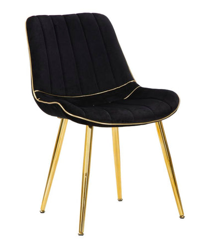 Elegantes Stuhlset Paris Schwarz und Gold – 2 Stück 51x59x79 cm