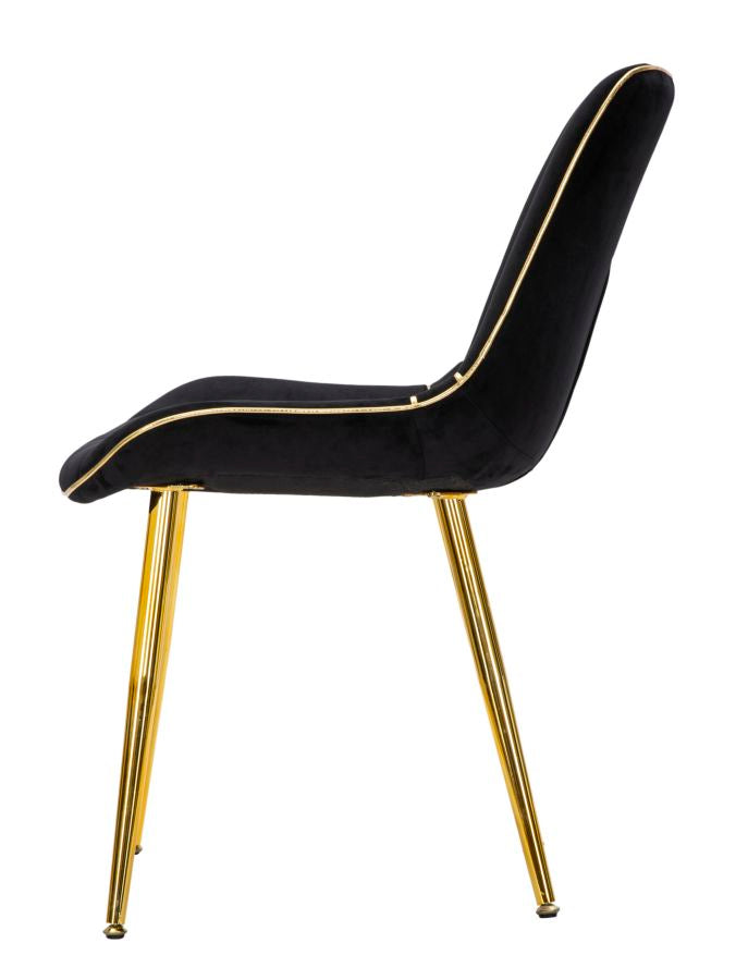 Elegantes Stuhlset Paris Schwarz und Gold – 2 Stück 51x59x79 cm
