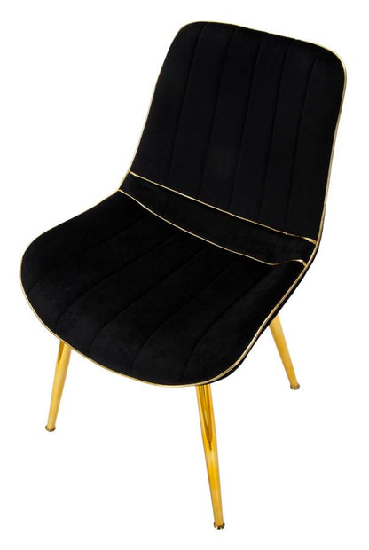 Elegantes Stuhlset Paris Schwarz und Gold – 2 Stück 51x59x79 cm