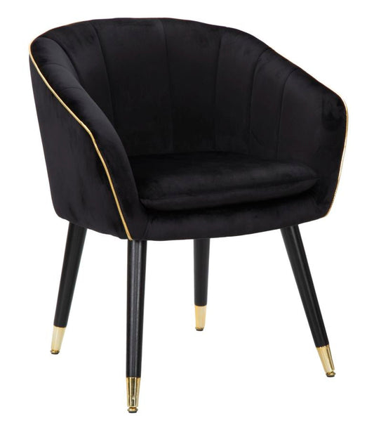 Sessel Eleganza Paris Schwarz und Gold 62x58x78 cm