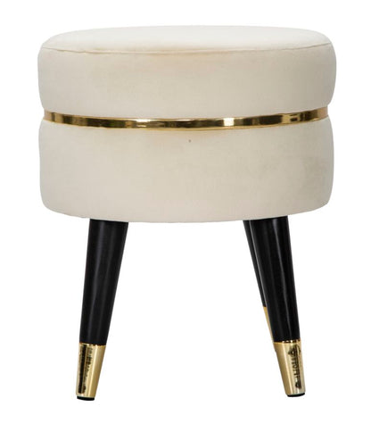 Hocker Paris Elegant Creme und Gold ø 35x40,5 cm