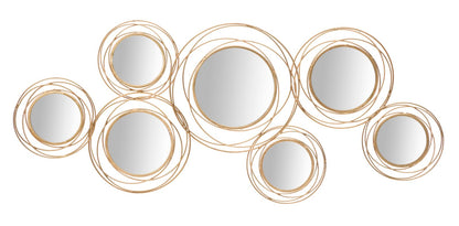 Specchio Rotondo in Metallo Dorato cm 124,5x4x53,5