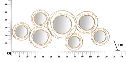 Specchio Rotondo in Metallo Dorato cm 124,5x4x53,5