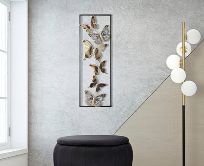 Dekoratives Metallpaneel mit Schmetterlingen - 31x2,5x90 cm