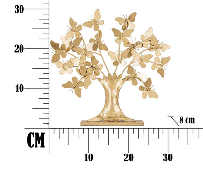 Baum des Lebens mit Glam Schmetterlingen - Metallornament 31x8x30 cm