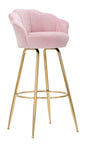 Vienna Bar Stool in Pink Velvet 55x53x110 cm