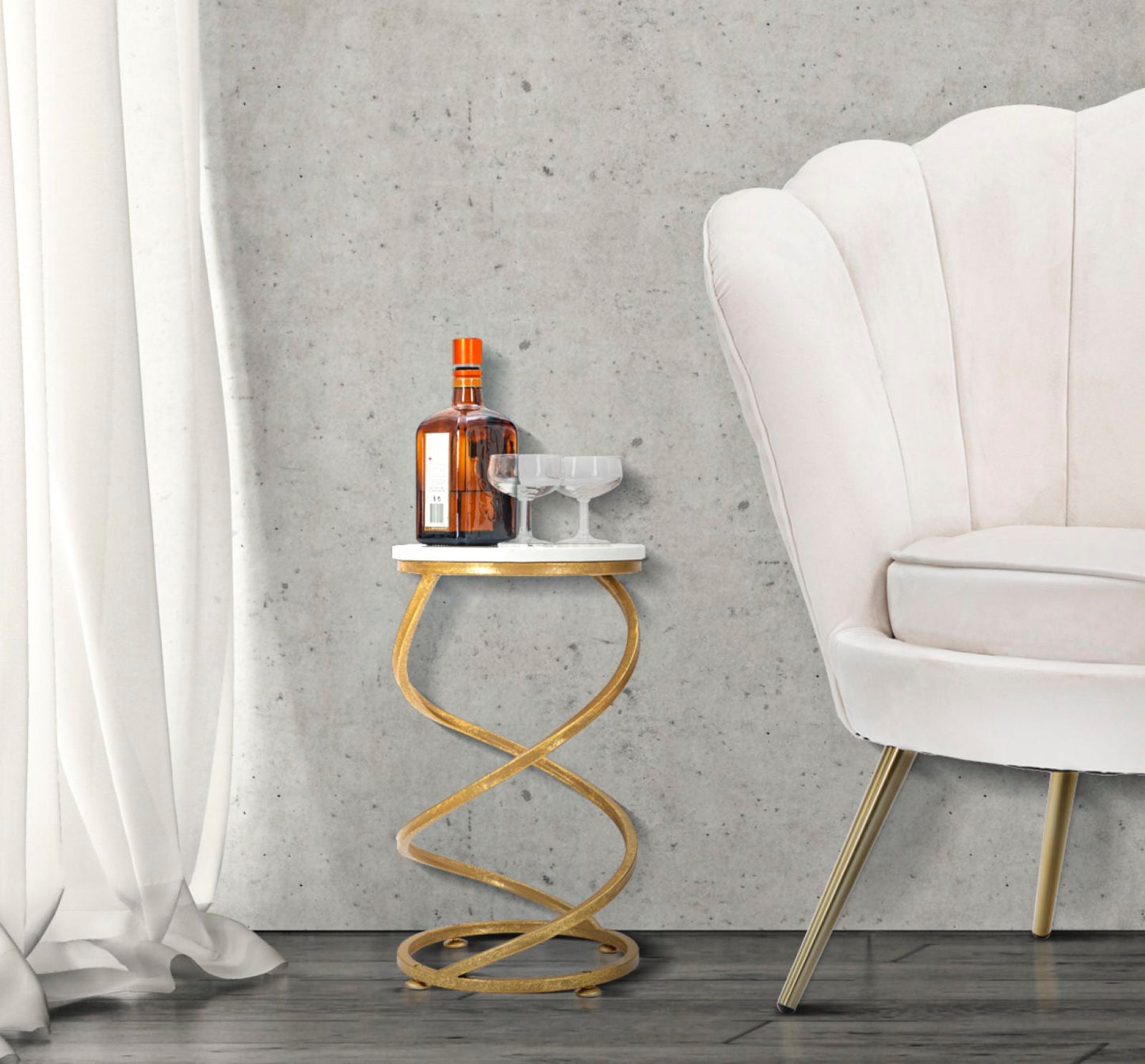 Tavolino in Marmo Spiral Ø 27,5 cm x 47,5 cm