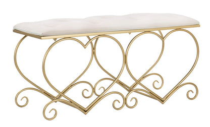 Sitzbank Herz Creme 105x37,5x51,5 cm