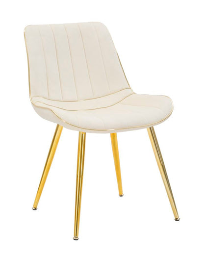 Set di 2 Sedie Paris Crema e Oro cm 51x59x79